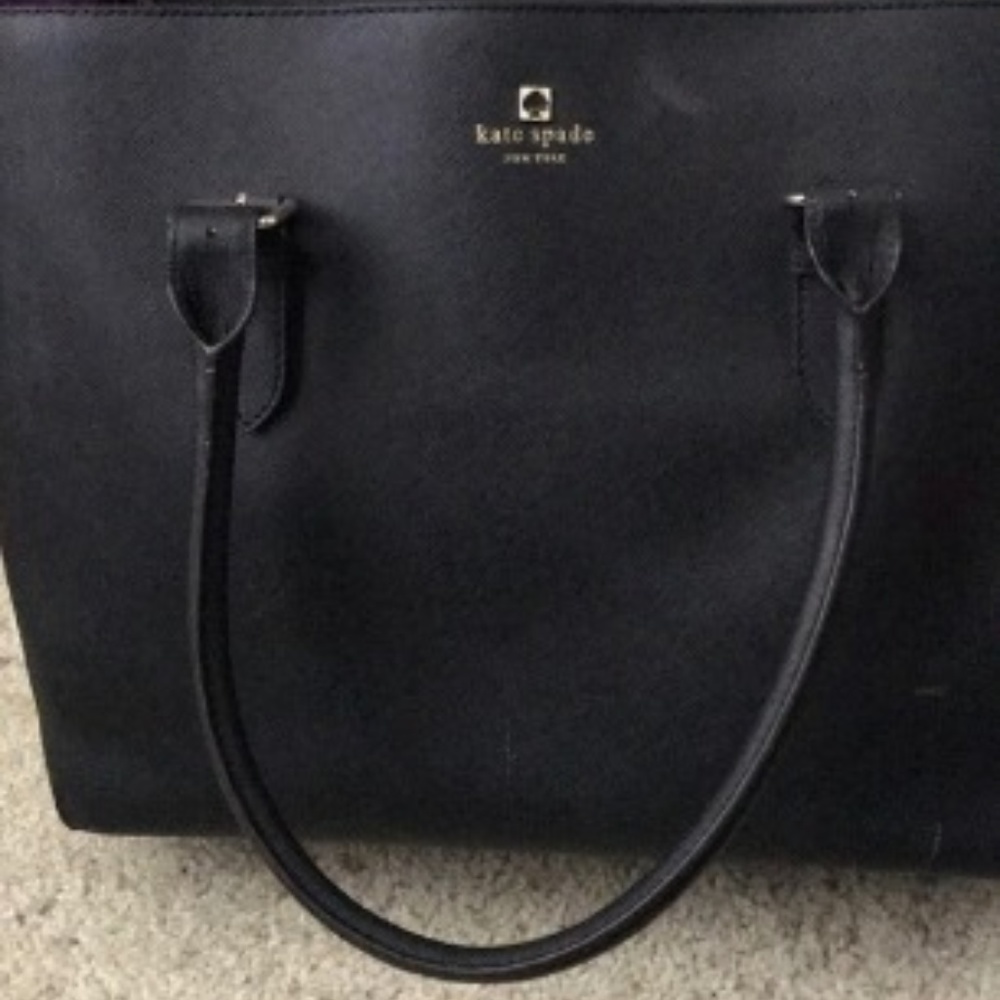 BEAUTIFUL Black Kate Spade Tote Bag + Rainbow